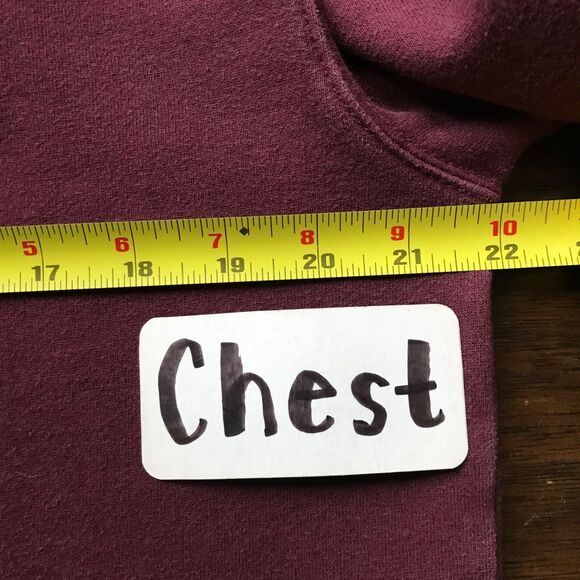 Vans Burgundy Off The Wall Mens Embroidered Logo Cotton Sweatshirt Hoodie M - Picture 5 of 8